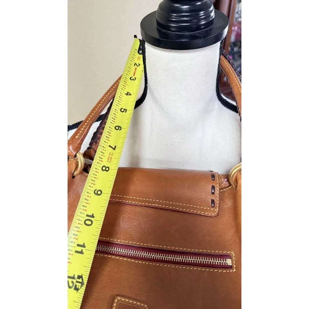 DOONEY & BOURKE Florentine Brown Leather Flap Satchel Handbag Women's‎ Purse